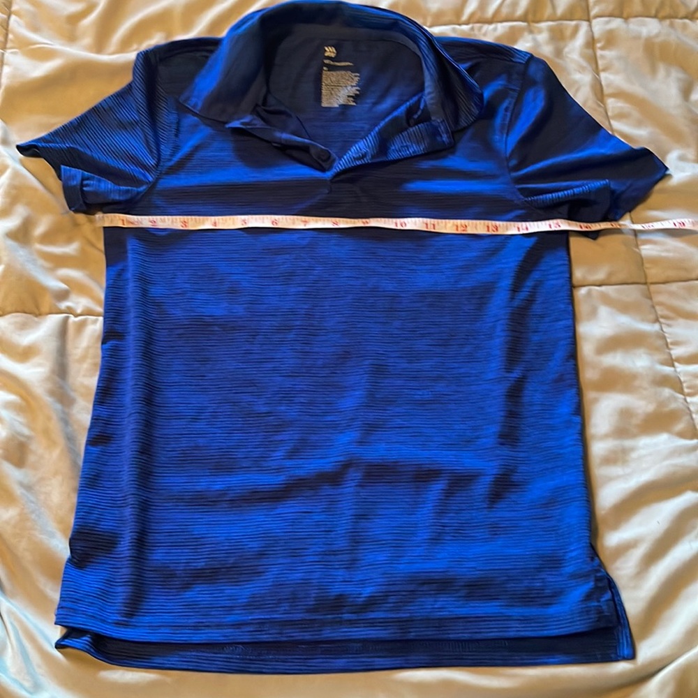 Blue with blk stripes collared shirt